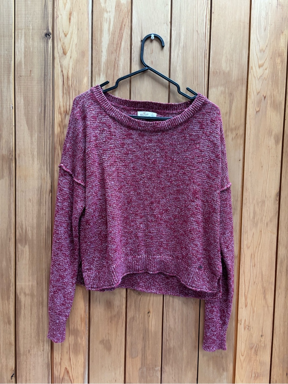 Hollister Marled Wine Crewneck Sweater
